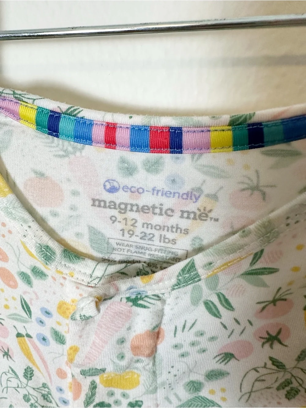 Magnetic Me Footie Onesie Fruit and Veggie Print 9-12 Months